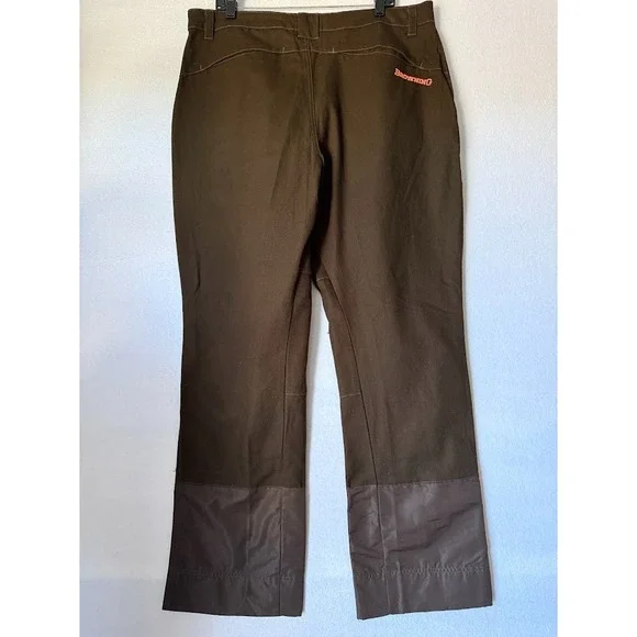 Browning Hunting Pants Men 38X32 Brown Double Knee Pockets Outdoor Workwear Logo - Picture 2 of 4